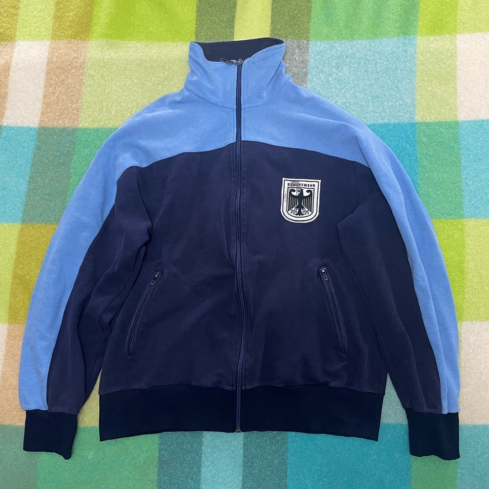 Vintage 80s German Army Blue Track Jacket